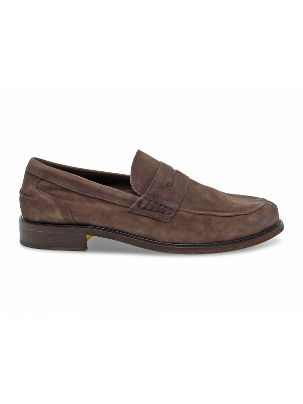 Mocassins Guidi Calzature COLLEGE en nubuck brun foncé