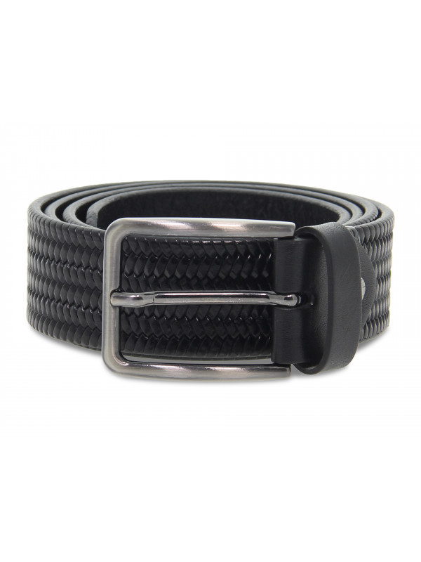 Ceinture Guidi Calzature INTRECCIATO FINE MADE IN ITALY H35 en cuir noir