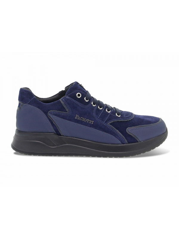 Baskets Paciotti CRICKET en chamois bleu