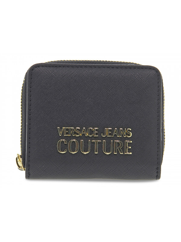 Portefeuille Versace Jeans Couture JEANS COUTURE RANGE A SKETCH 17 WALLET THELMA en saffiano noir
