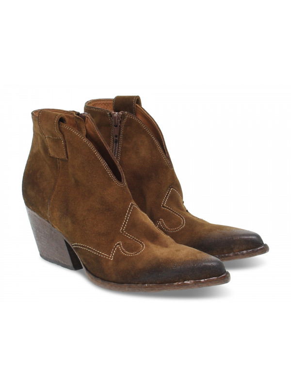 Bottines Elena Iachi MID WASH en velour noisette Guidi Calzature Nouvelle Collection Automne Hiver 2024 Guidi Calzature
