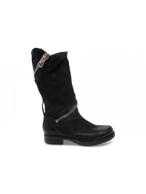 Bota A.S.98 de piel negro - Guidi Nueva Colección Otoño Invierno 2022/23 - Calzature