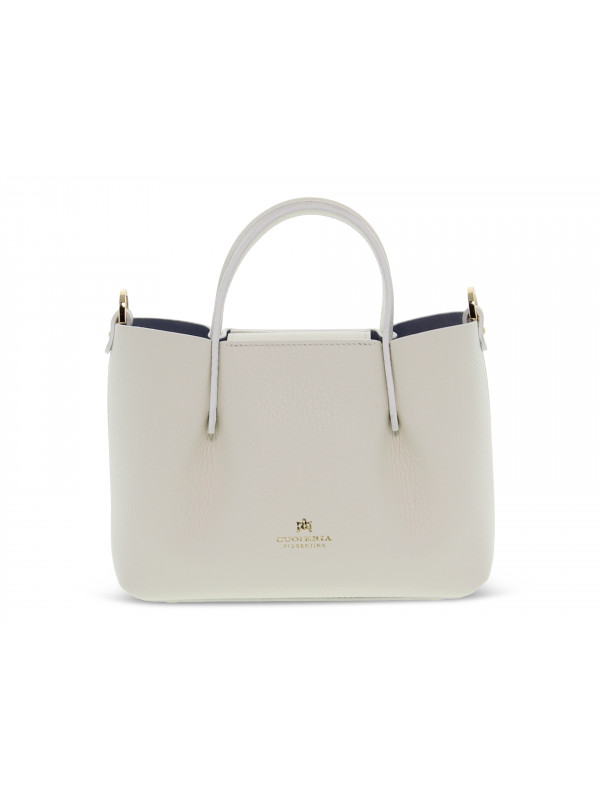 Bolso de mano Cuoieria Fiorentina CANDY MINI TOTE BAG de piel blanco