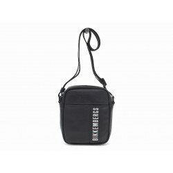 Bolso Bikkembergs REPORTER WHITE LABEL de imitación de cuero negro