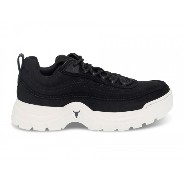 Zapatilla Windsor Smith HEIST NUBUK BLACK de nubuck negro