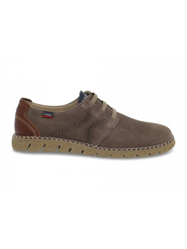 Zapato con cordones Callaghan de nubuck gris pardo