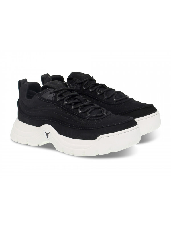 Zapatilla Windsor Smith HEIST NUBUK BLACK de nubuck negro