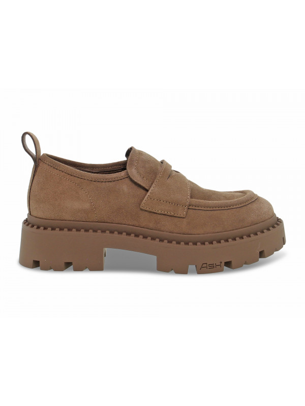 Flacher schuh Ash PLATO' aus Gämse Beige