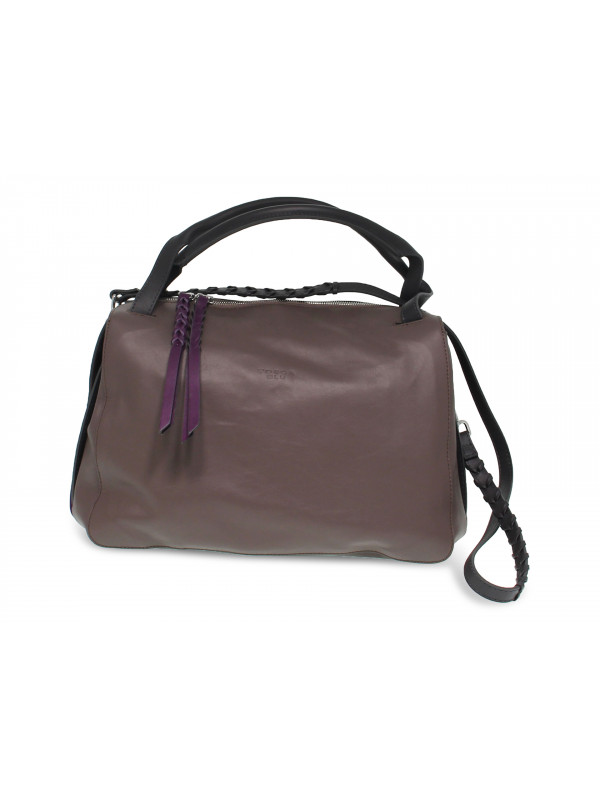 Handtasche Tosca Blu GIULIA BOWLING BAG aus Leder Grau