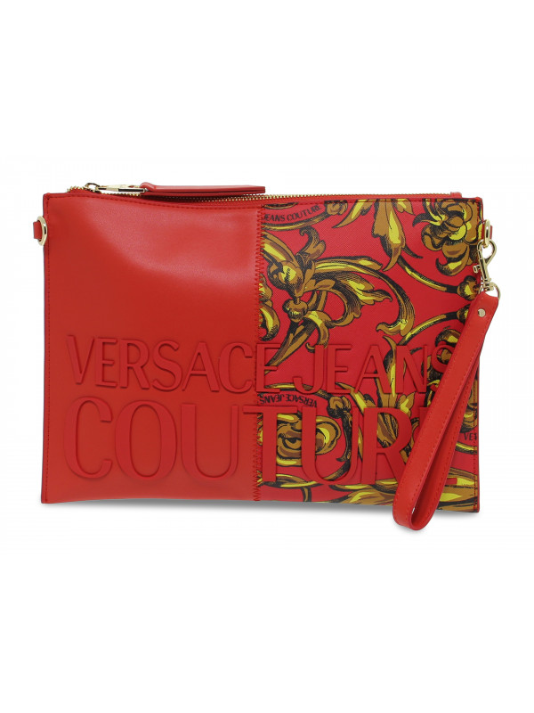 Clutch Versace Jeans Couture JEANS COUTURE RANGE 4 ROCK CUT SKETCH 7 BAGS STRIPES PATCHWORK aus Kunstleder Rot