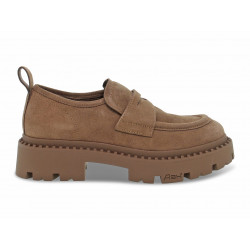 Flacher schuh Ash PLATO' aus Gämse Beige