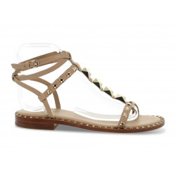 Flache Sandalen Ash PARTY SCHIAVA SKIN aus Leder Fleisch