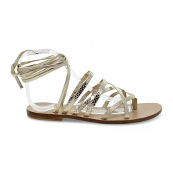 Flache Sandalen Capri POSITANO aus Laminieren Platin