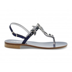 Flache Sandalen Capri POSITANO GIOIELLO aus Laminieren Blau