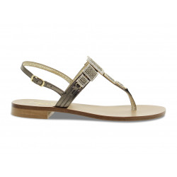 Flache Sandalen Capri POSITANO GIOIELLO aus Laminieren Gewehrlauf