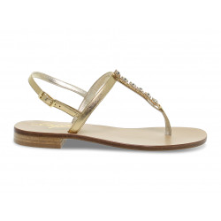 Flache Sandalen Capri POSITANO GIOIELLO aus Laminieren Gold