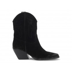 Halbstiefel Elena Iachi DECO WASH aus Velours Schwarz