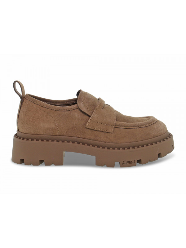 Flacher schuh Ash PLATO' aus Gämse Beige