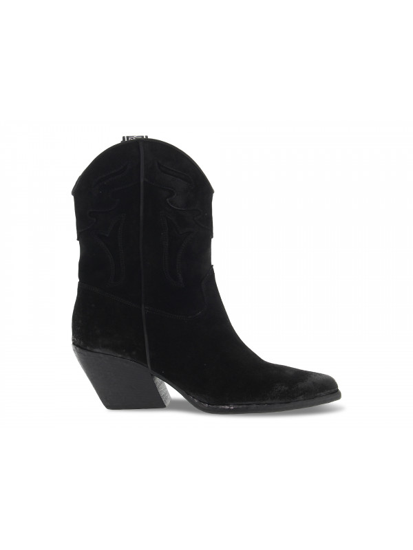 Halbstiefel Elena Iachi DECO WASH aus Velours Schwarz