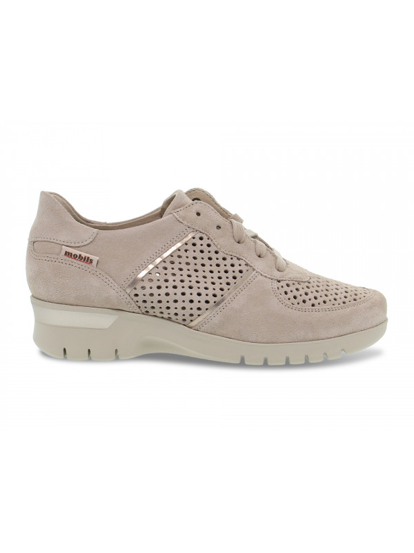 Flacher schuh Mephisto MANON VELCALF MOBILS ERGONOMIC aus Gämse Sand