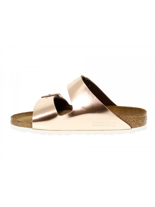 Flache Sandalen Birkenstock ARIZONA SOFT FOOTBED aus Leder Platin Guidi Calzature Neue Kollektion Herbst Winter 2024 Guidi Calzature