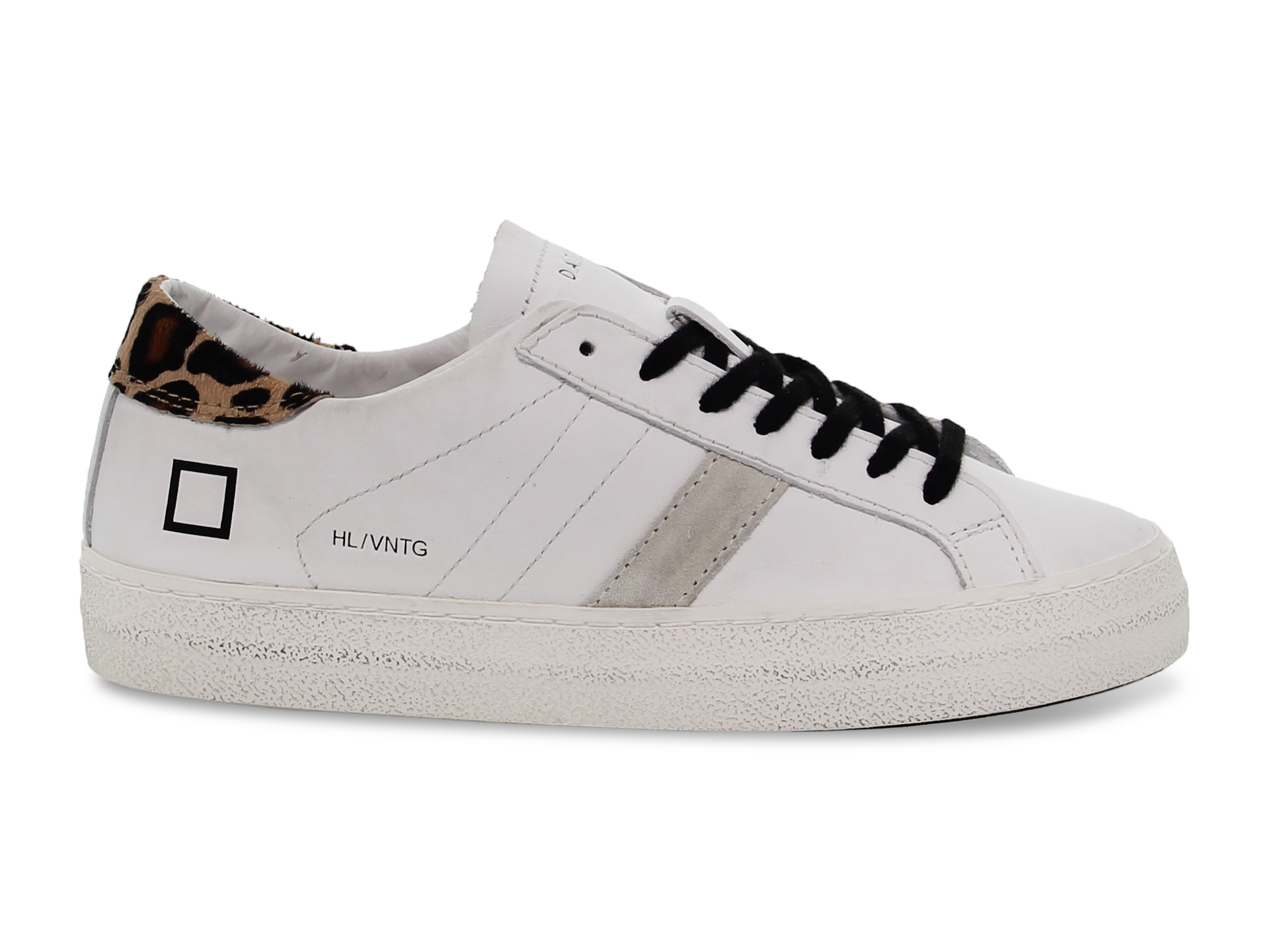 Sneakers D.A.T.E. HILL LOW VINTAGE CALF WHITE-LEOPARD in