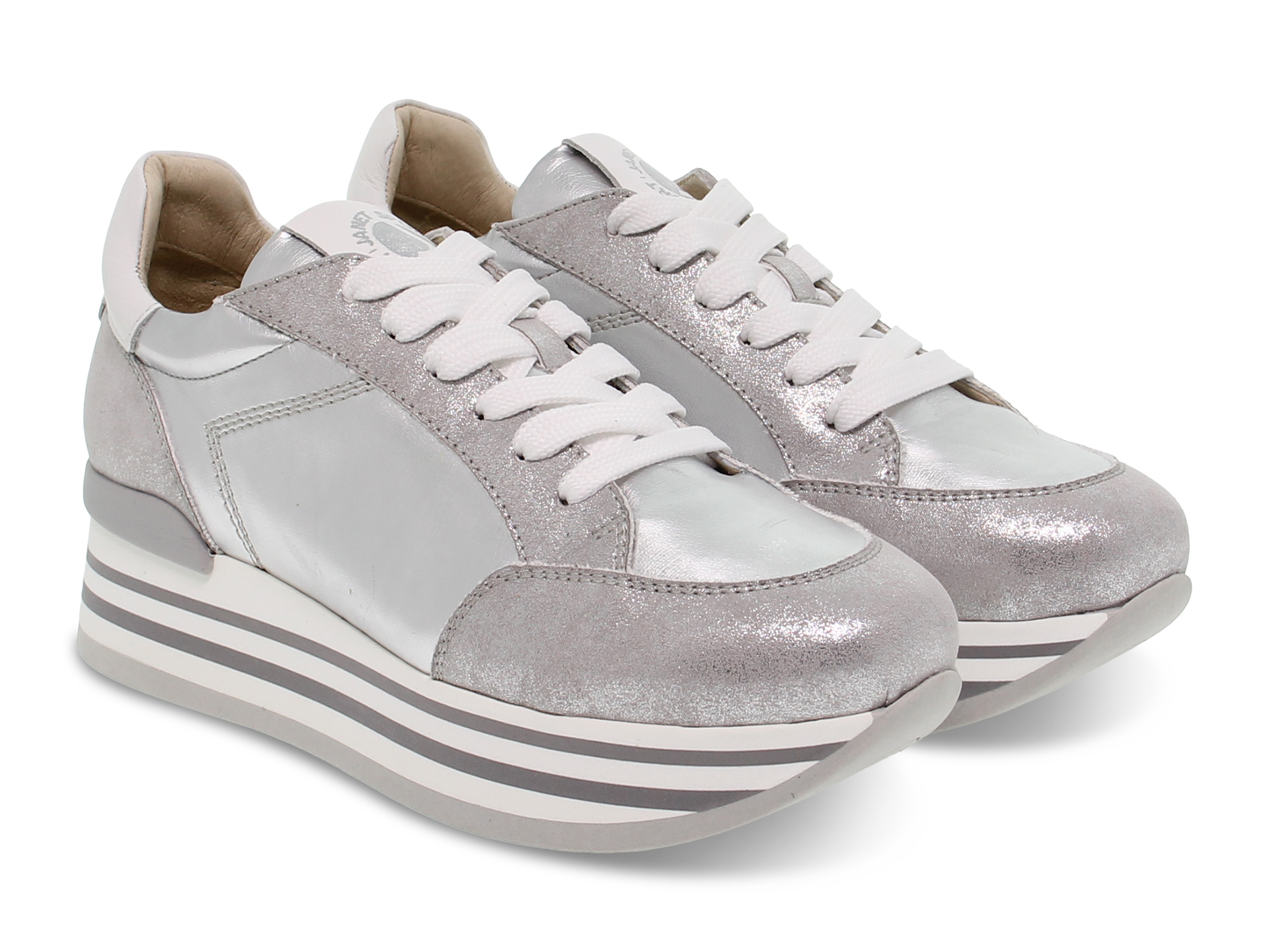 Sneakers Janet Sport 45781 A in silver laminate - Women's Shoes | eBay
