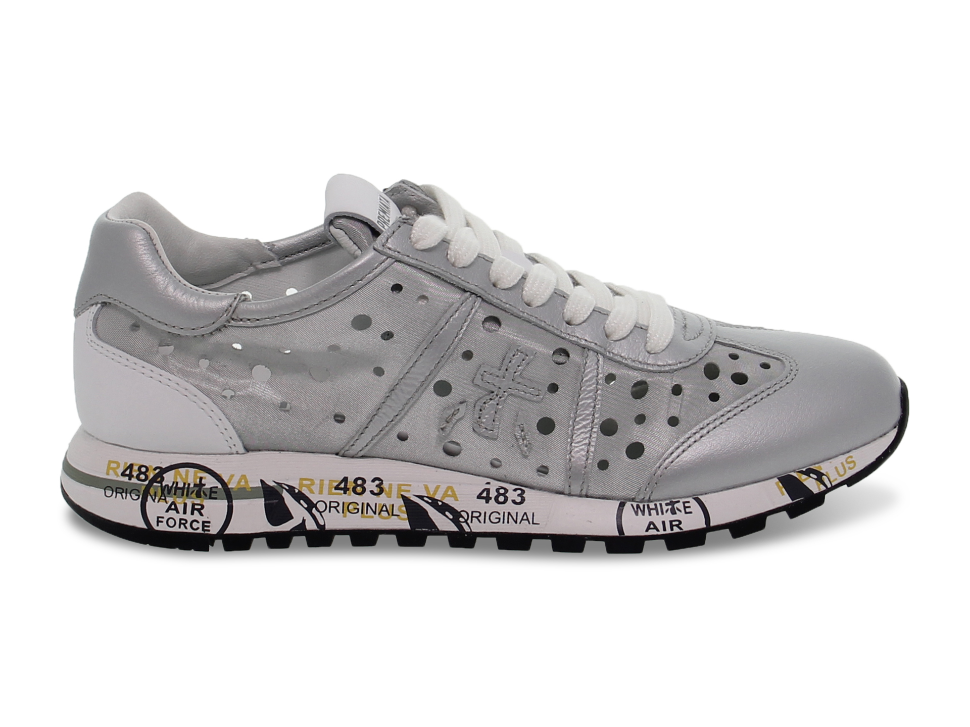 Sneakers Premiata LUCY D in silver nylon - Guidi Calzature