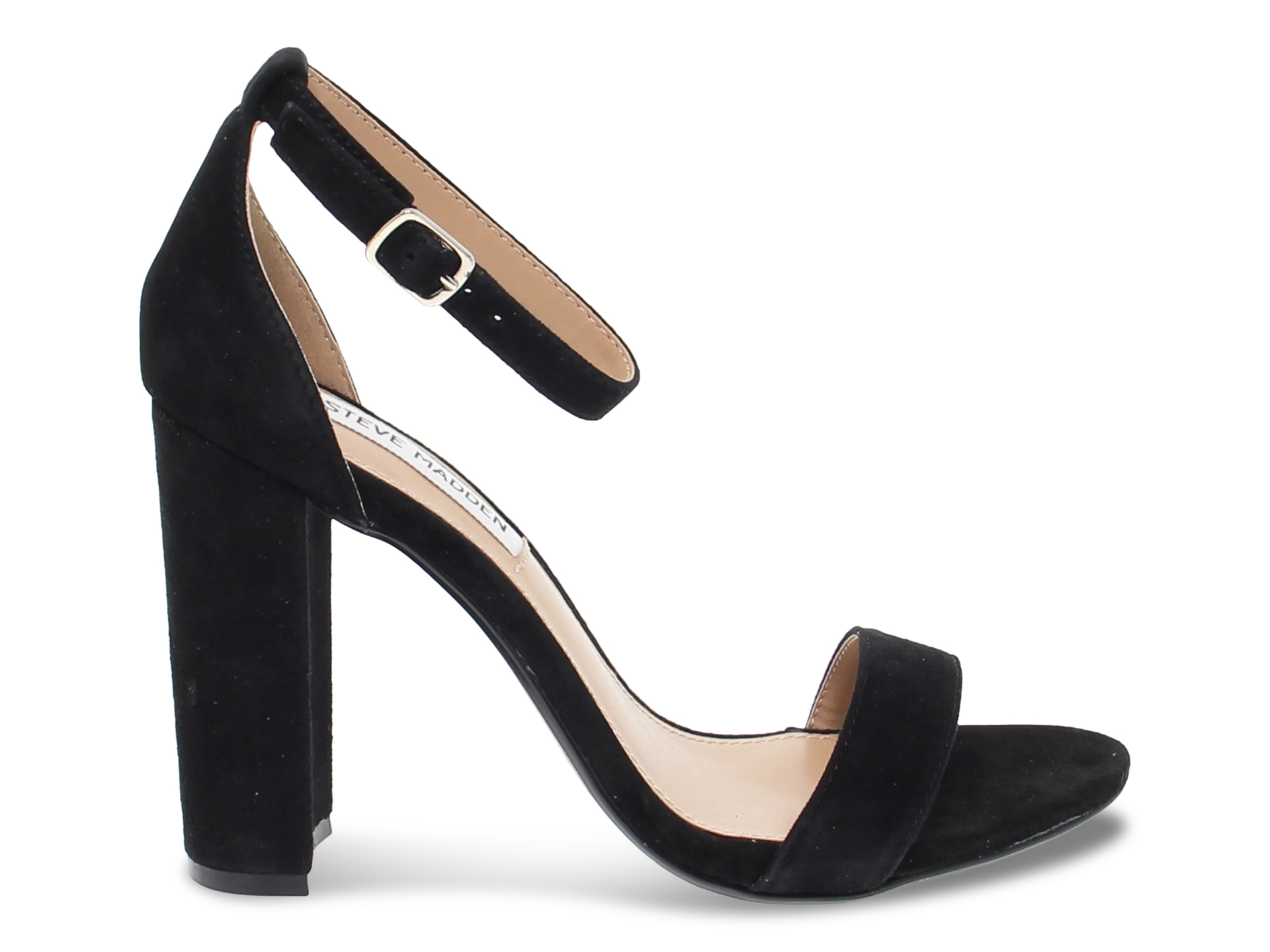 Heeled sandal Steve Madden CARRSON SUEDE BLACK in black suede leather Guidi Calzature New Collection Fall Winter 2024 Guidi Calzature