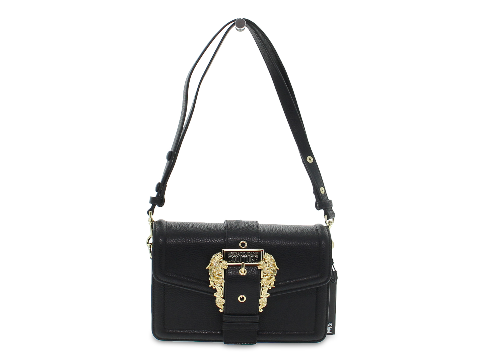 VERSACE JEANS COUTURE Ornate Buckle Black Crossbody