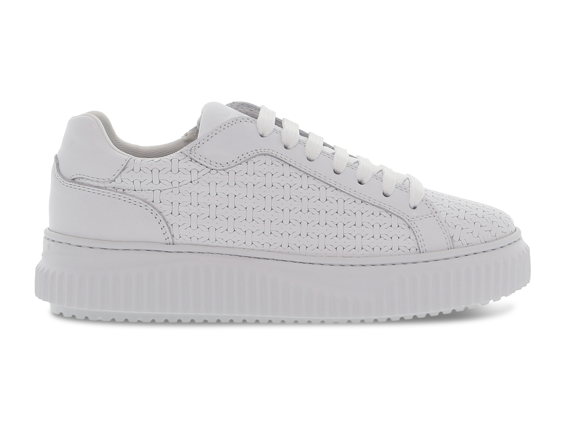 送料関税込【VOILE BLANCHE】LIPARI WOVEN レザー スニーカー Sneakers Voile Blanche LIPARI WOVEN BI in white leather
