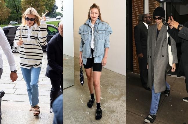 celebrity birkenstock shearling