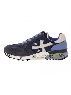 sneakers blu premiata uomo camoscio e tessuto