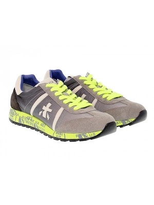 sneakers fluo premiata uomo camoscio e tessuto