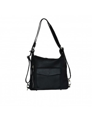 Zainetto_con_tracolla_donna_in_pelle_It_bags_nero_con_tasche