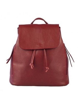 Zainetto donna in pelle It bags bordeaux con chiusura a clip